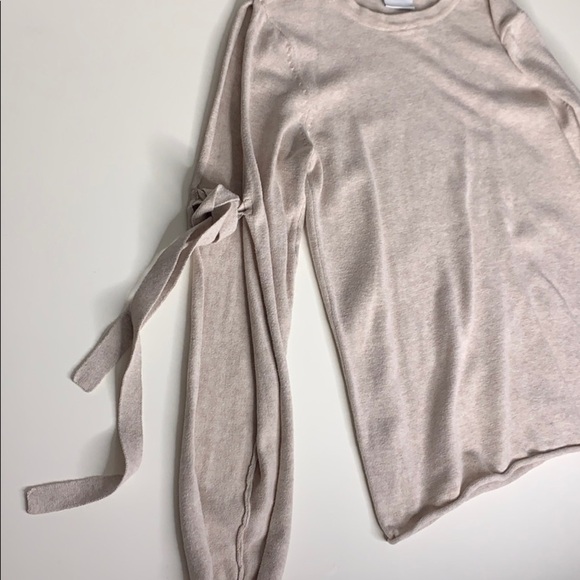 Vila Oatmeal Split Sleeve Crewneck Sweater XS women’s - Picture 4 of 7